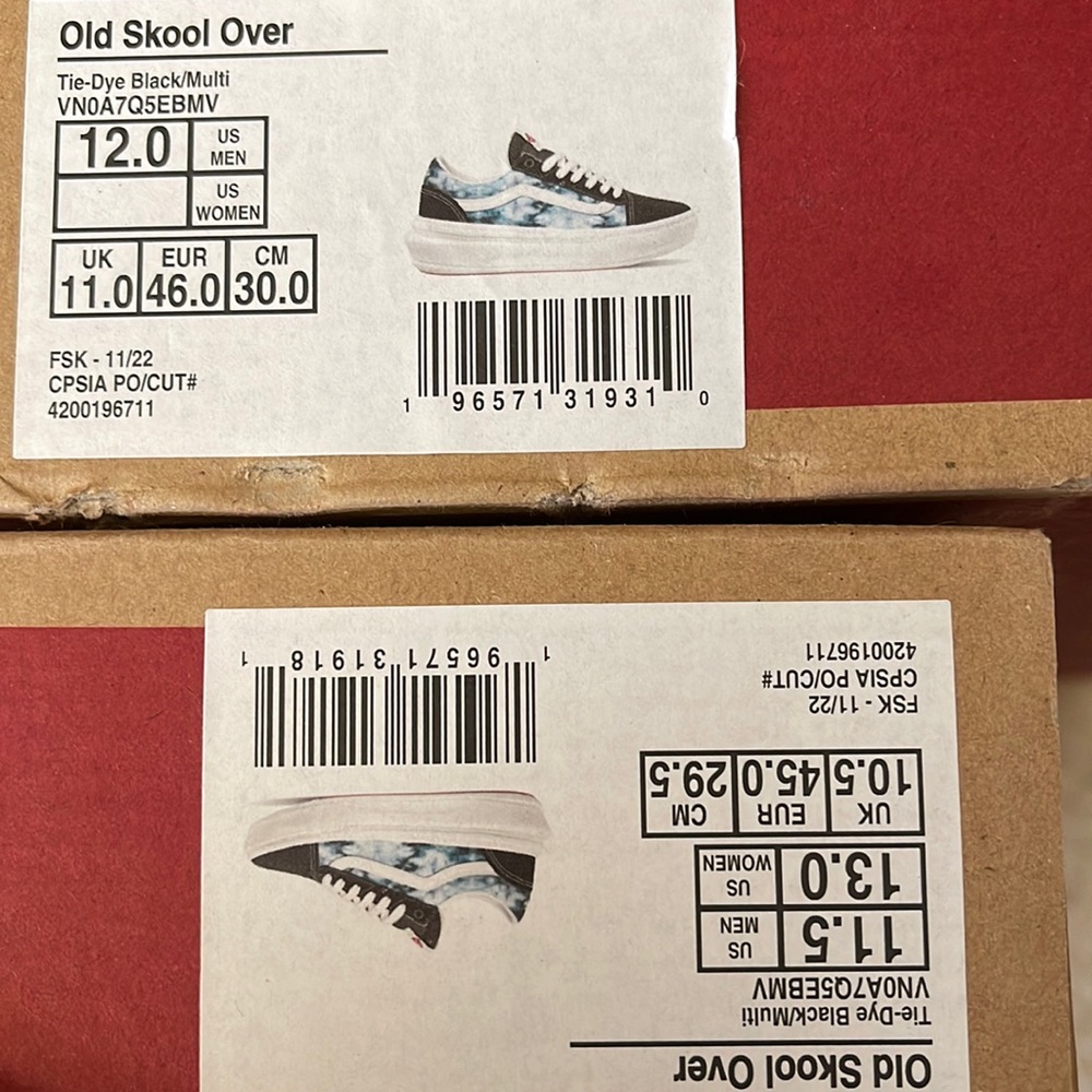 Vans Men’s Old Skool Over
Tie-Dye Black/Multi
VN0A7Q5EBMV Platforms - Picture 16 of 16